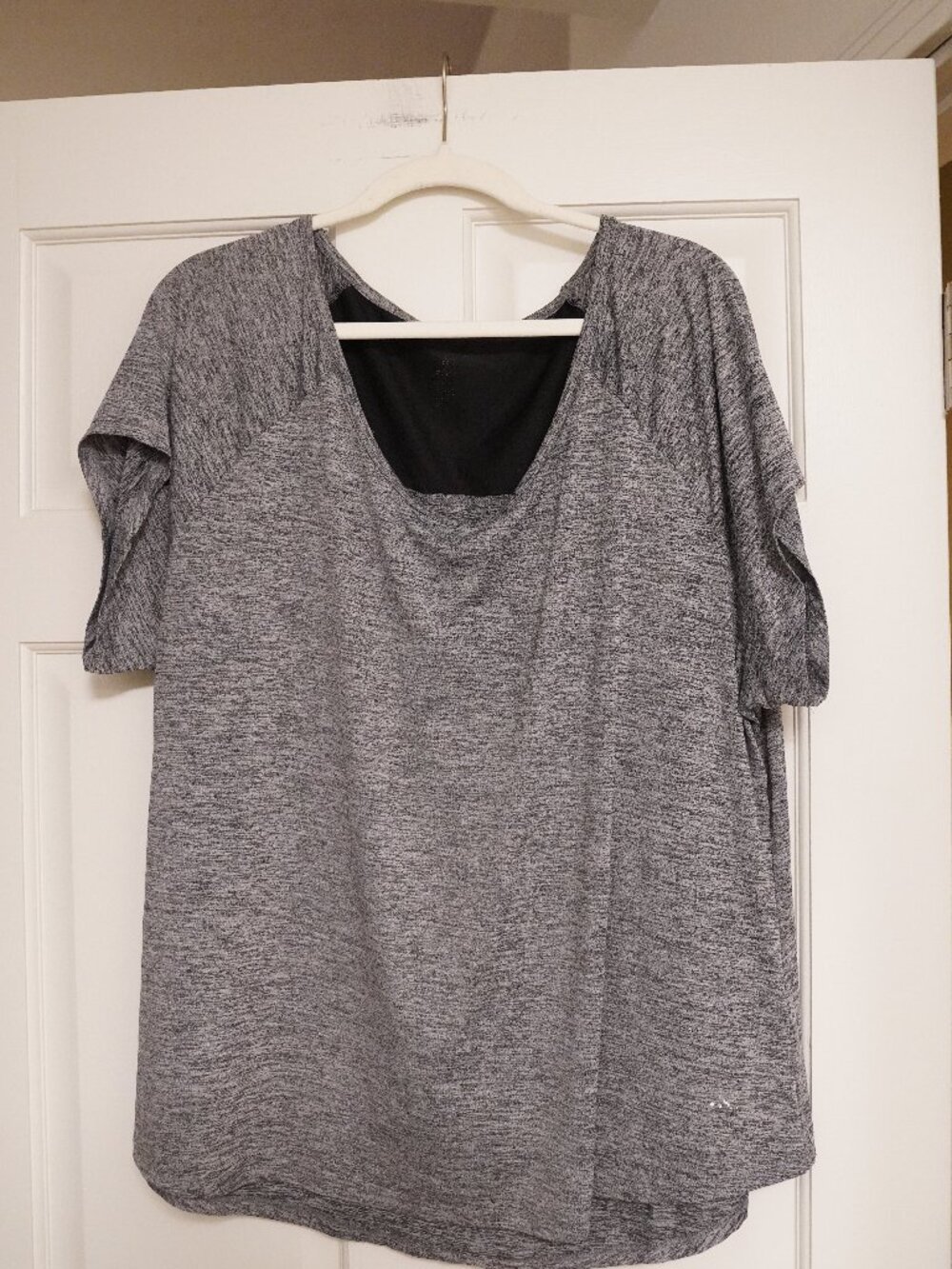 Marika Gray Heather Mesh Back Active Tee Plus Size Athleisure